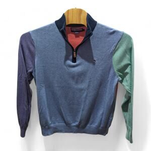 Vineyard Vines Multicolor Men's Large Quarter Zip Pullover Pastel - Preowned